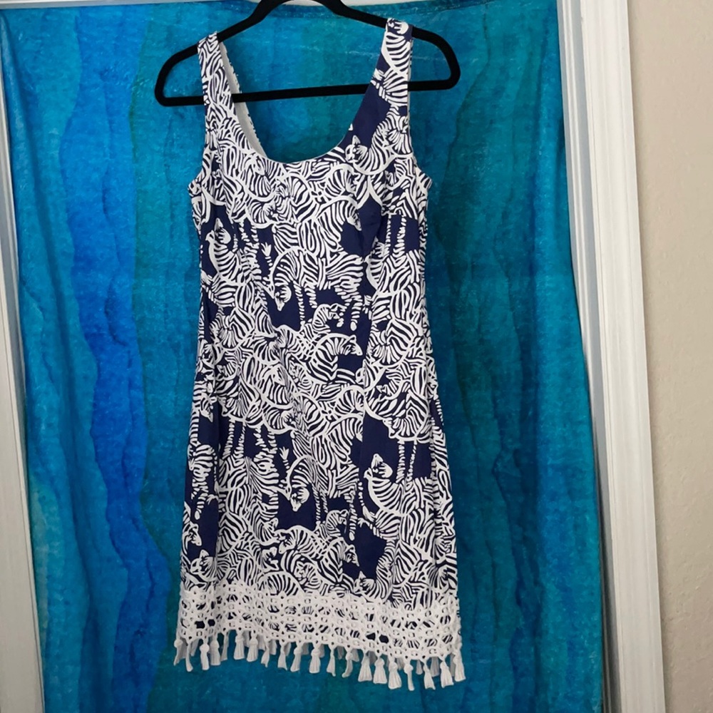Lilly Pulitzer Thompson Navy Herd You Zebra Shift